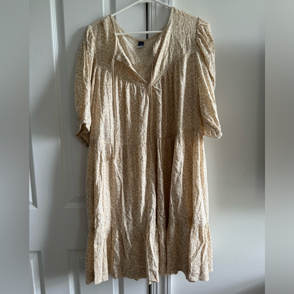 Puff sleeve mini swing dress